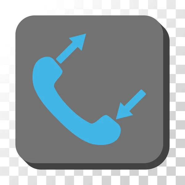 Telefon konuşmaya yuvarlatılmış kare vektör düğme — Stok Vektör