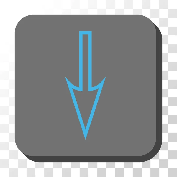 Skarpa pil ner avrundad fyrkantig vektor-knappen — Stock vektor