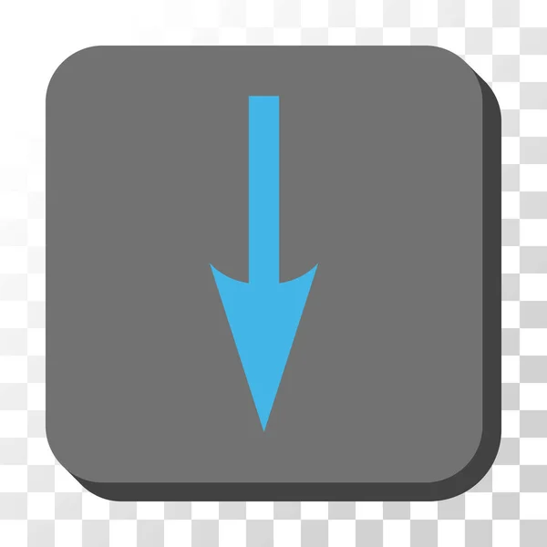 Гостра стрілка вниз закруглена кнопка квадратного вектора — стоковий вектор