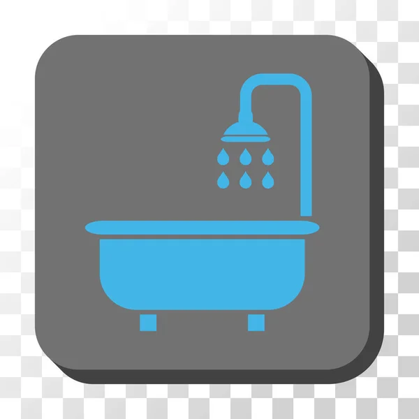 Shower Bath Rounded Square Vector Button — Stockvector