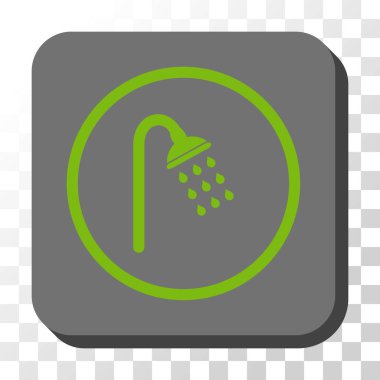 Duş yuvarlatılmış kare vektör düğmesi