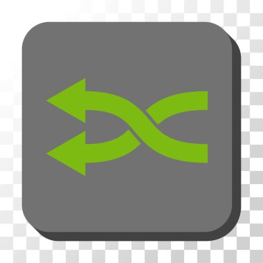 Shuffle oklar sola yuvarlak kare vektör düğmesi