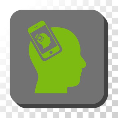 Smartphone kafa eklenti özyineleme yuvarlak kare vektör düğmesi