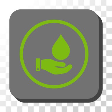 Su Servisi yuvarlak kare vektör düğmesi