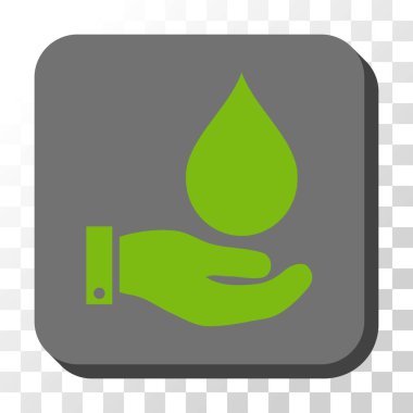 Su Servisi yuvarlak kare vektör düğmesi