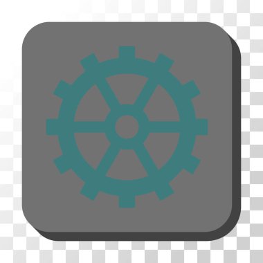 Dişli yuvarlak kare vektör düğmesi