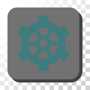 Dişli yuvarlak kare vektör düğmesi