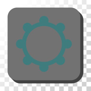 Dişli yuvarlak kare vektör düğmesi