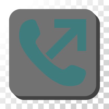 Çağrı giden yuvarlak kare vektör düğmesi