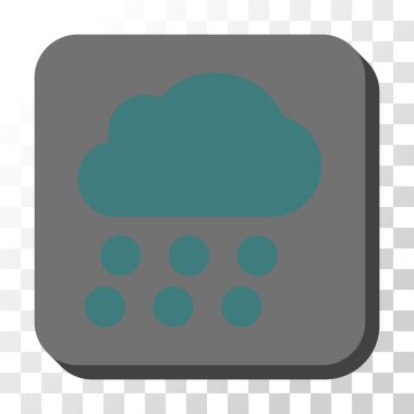 Yağmur bulutu yuvarlak kare vektör düğmesi