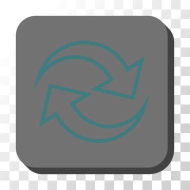 Yenile okları yuvarlatılmış kare vektör düğmesi