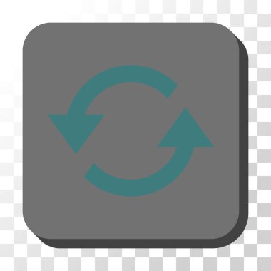 Yenile okları yuvarlatılmış kare vektör düğmesi