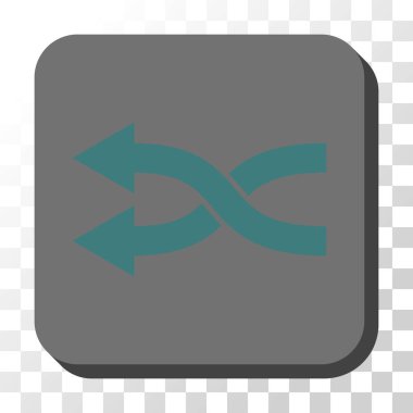 Shuffle oklar sola yuvarlak kare vektör düğmesi