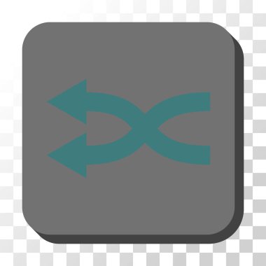 Shuffle oklar sola yuvarlak kare vektör düğmesi