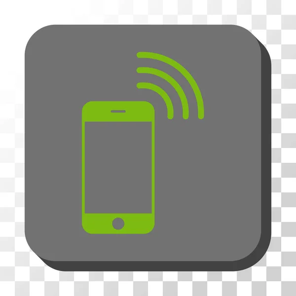 Bouton carré rond de vecteur d'appel de téléphone intelligent — Image vectorielle