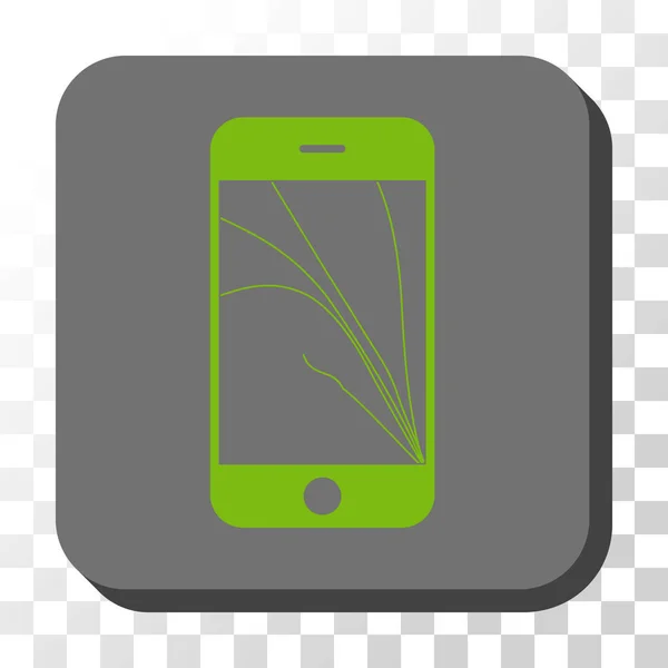 Экран смартфона Трещины округлые квадратные векторные кнопки — стоковый вектор
