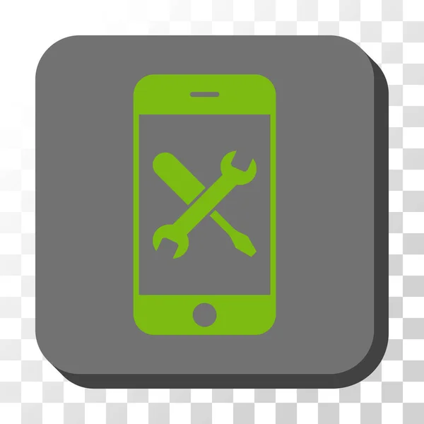 Bouton carré rond de vecteur d'outils de smartphone — Image vectorielle