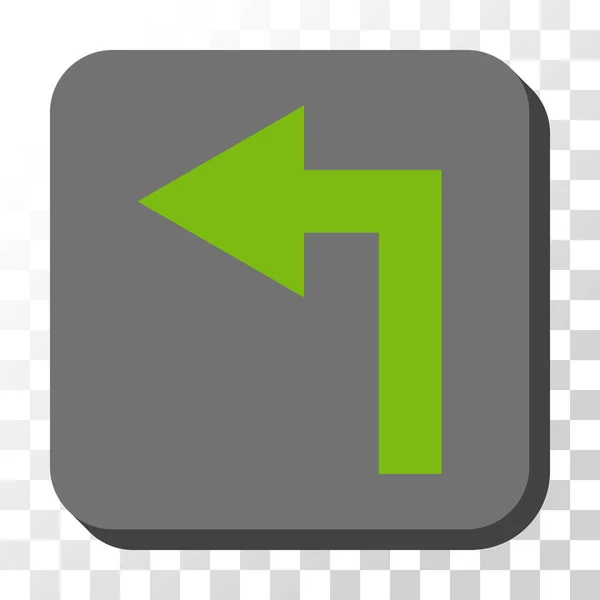 Gire a la izquierda Redondeado botón vectorial cuadrado — Archivo Imágenes Vectoriales