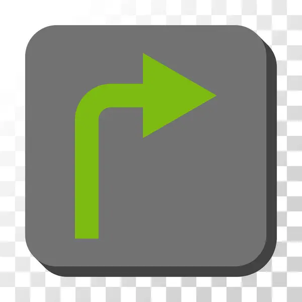 Gire a la derecha Redondeado botón vectorial cuadrado — Vector de stock