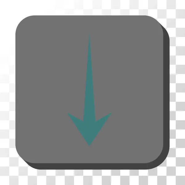 Flecha hacia abajo redondeado cuadrado botón vectorial — Vector de stock