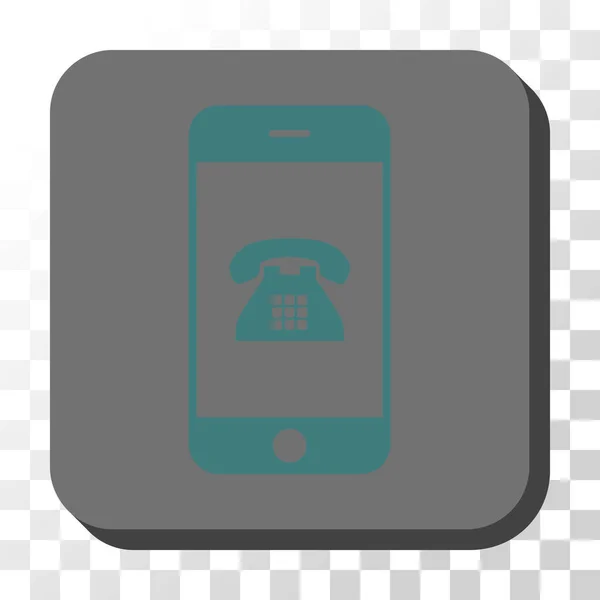 Bouton carré rond de vecteur de téléphone portable — Image vectorielle