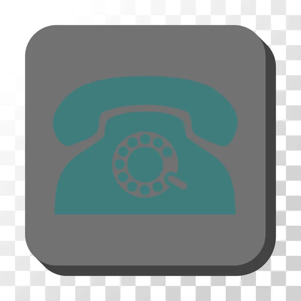 téléphone fixe sur bouton web bleu Stock Vector