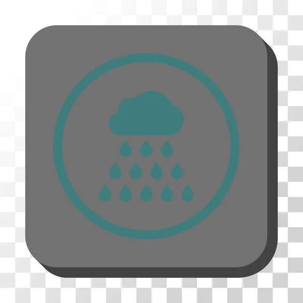 Bouton vectoriel carré arrondi nuage de pluie — Image vectorielle