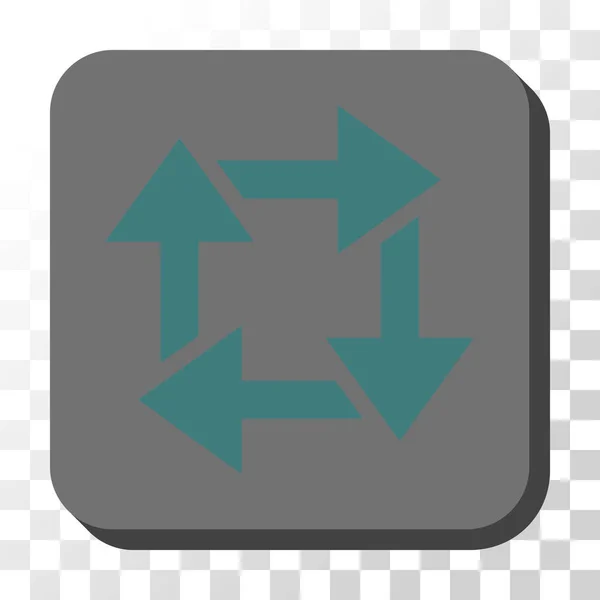Reciclar botão vetor quadrado arredondado — Vetor de Stock