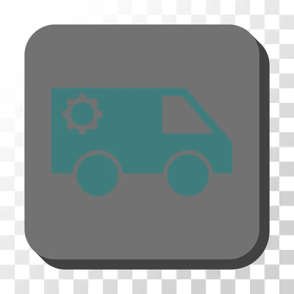 Service Car Rounded Square Vector Button — Stock Vector