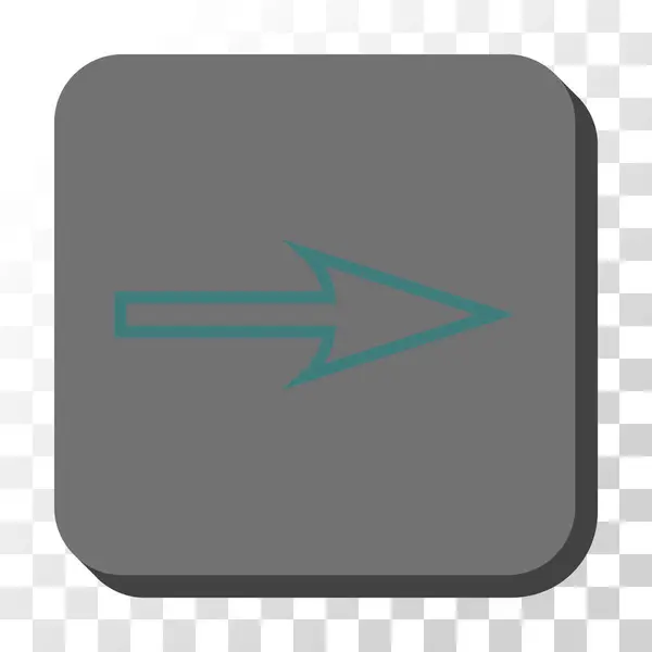 Flecha afilada derecha redondeada botón vectorial cuadrado — Archivo Imágenes Vectoriales