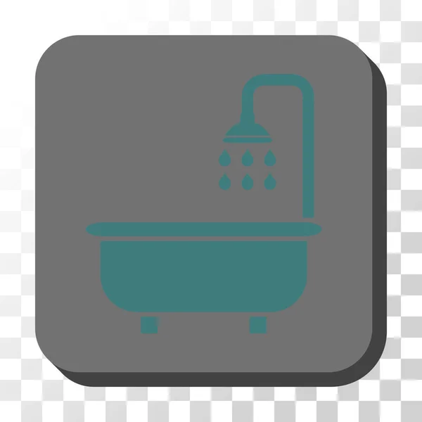 Bagno doccia Pulsante vettoriale quadrato arrotondato — Vettoriale Stock