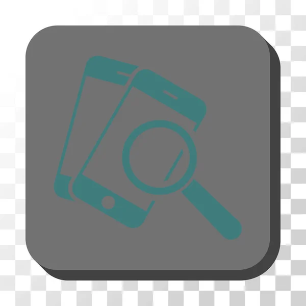 Outil de recherche de loupe de téléphone intelligent Bouton vectoriel carré arrondi — Image vectorielle