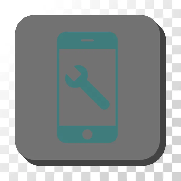 Options Smartphone Clé ronde Bouton vectoriel carré — Image vectorielle