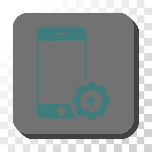 Options d'alimentation du smartphone Engrenage rond Bouton vectoriel carré — Image vectorielle