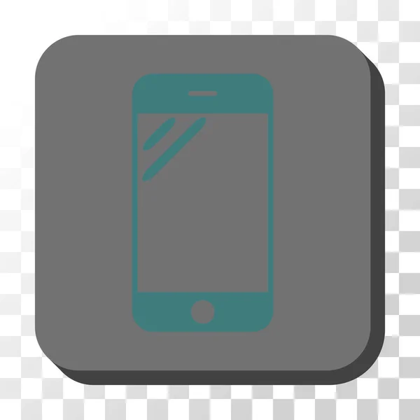 Botón cuadrado redondeado del vector de la pantalla del teléfono inteligente — Vector de stock