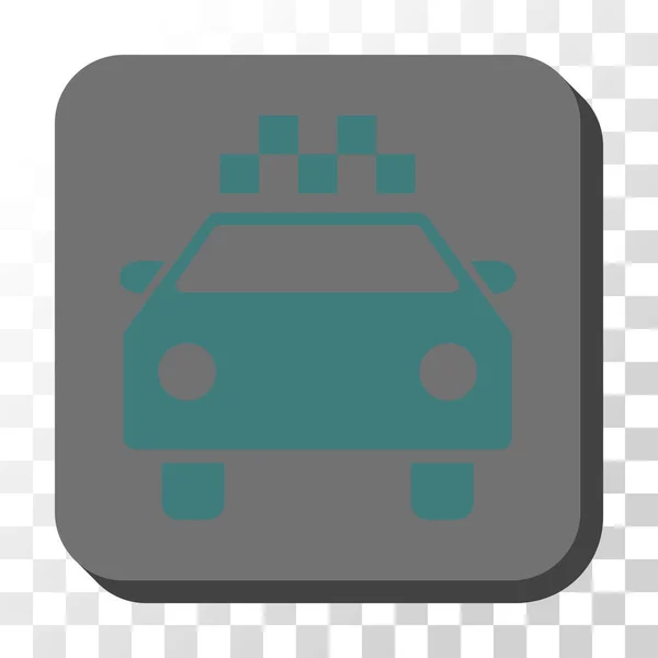 Pulsante vettoriale quadrato arrotondato dell'automobile del taxi — Vettoriale Stock