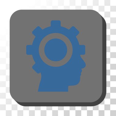 Cyborg dişli yuvarlak kare vektör düğmesi