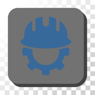 Geliştirme Hardhat yuvarlak kare vektör düğmesi