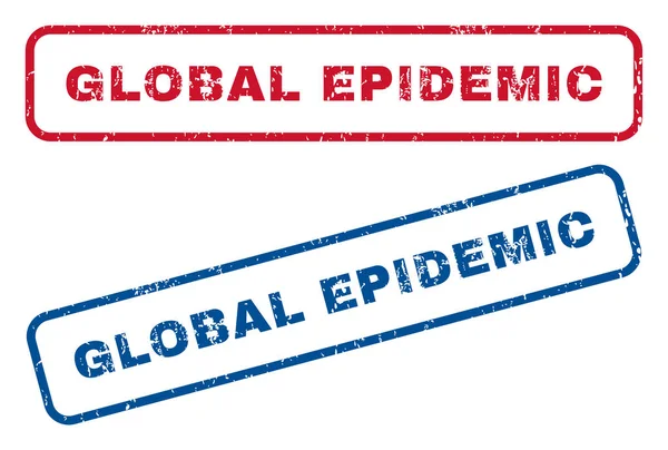 Carimbos de borracha epidémicos globais —  Vetores de Stock