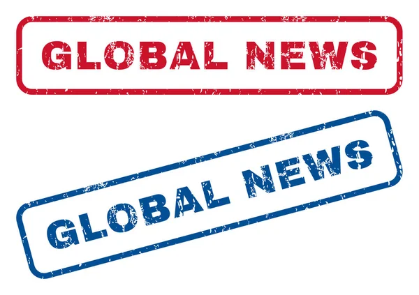 Global Noticias Sellos de goma — Vector de stock