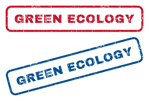 Zelená ekologie gumová razítka — Stockový vektor