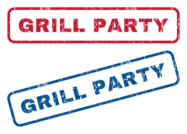 Grill Party Rubber Stamps — Stock Vector