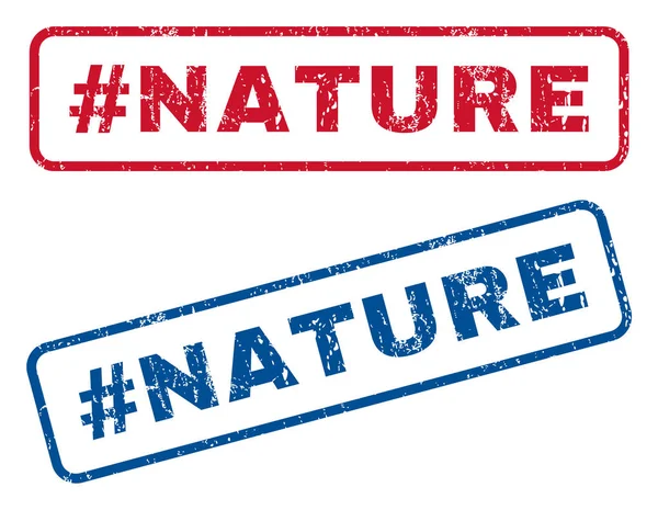 Hashtag Naturaleza Sellos de goma — Vector de stock