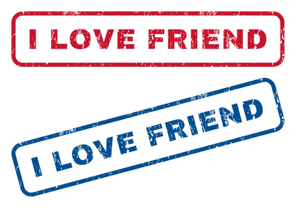I Love Friend Rubber Stamps — Stock Vector