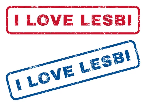 J'aime Lesbi Timbres en caoutchouc — Image vectorielle