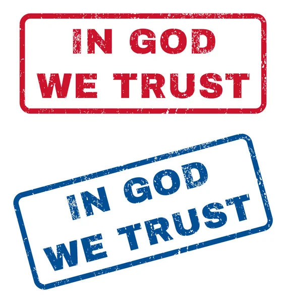 Στον Θεό που εμπιστευόμαστε λαστιχένιες σφραγίδες — Διανυσματικό Αρχείο