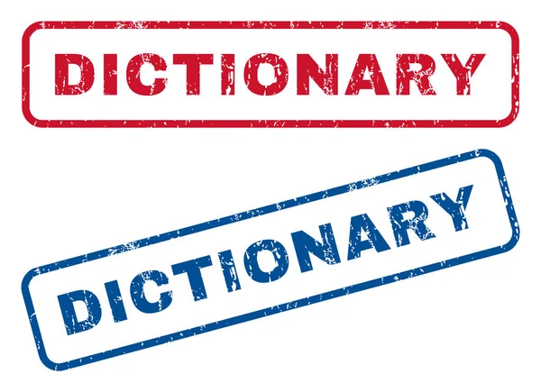 Dictionnaire Caoutchouc Timbres — Image vectorielle