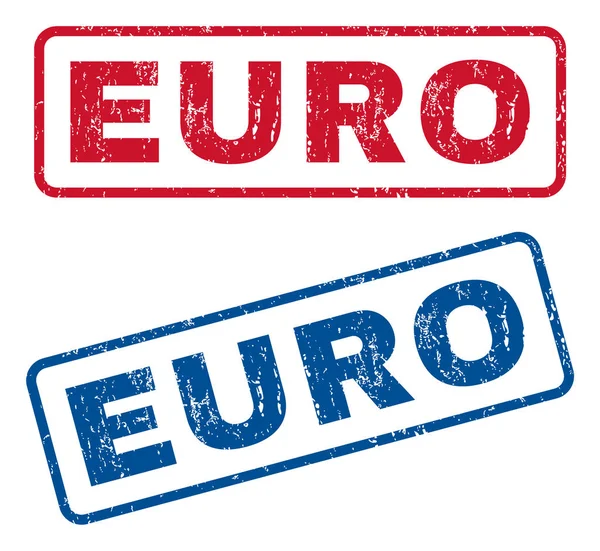 Euro selos de borracha — Vetor de Stock