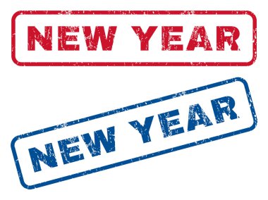 Yeni yıl lastik pullar