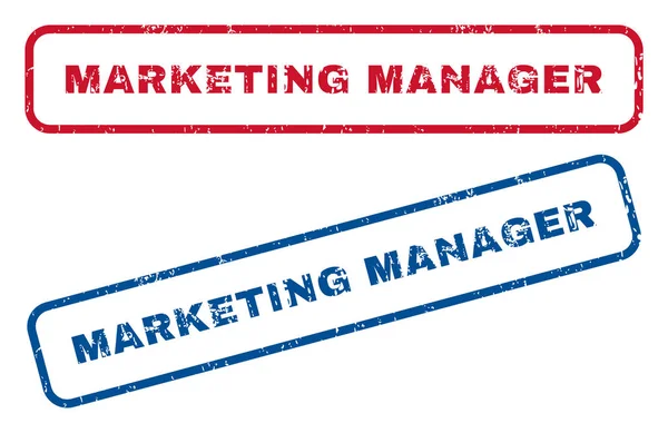 Marketing Manager Sellos de goma — Vector de stock